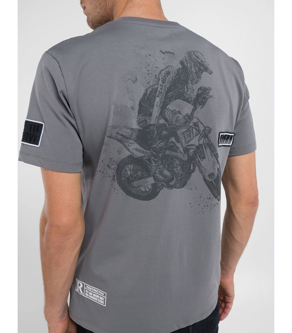 ヘビーピュアコットンジャージーモトクロスTシャツ 詳細画像 グレー 5